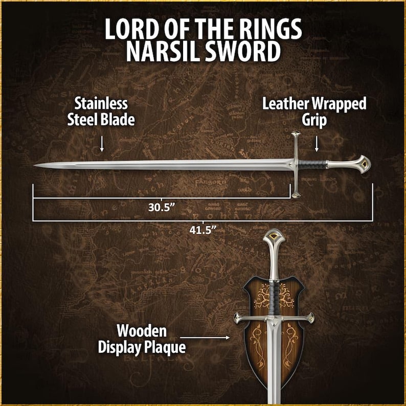Premium Quality Narsil Elendil's with scabbard - best for wall Hanging - Best Sigma gift for men