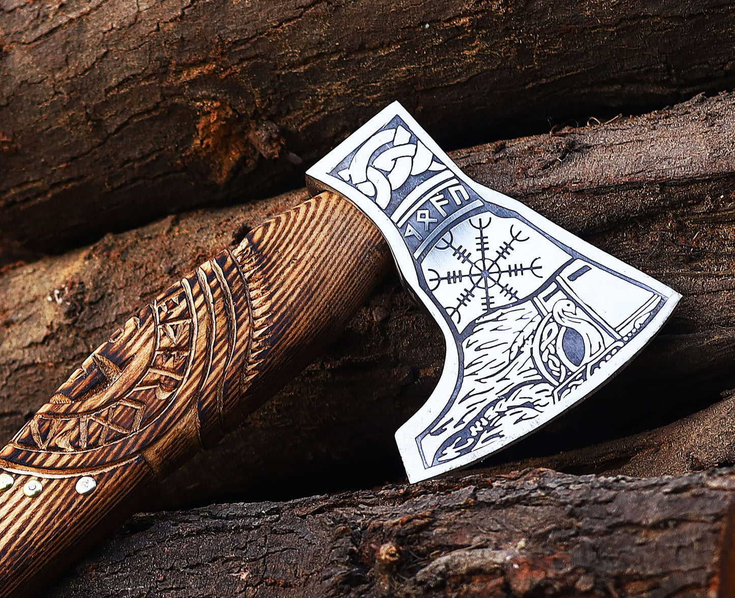 PERSONALISED Viking   Axe with leather  cover | Best Wedding gift