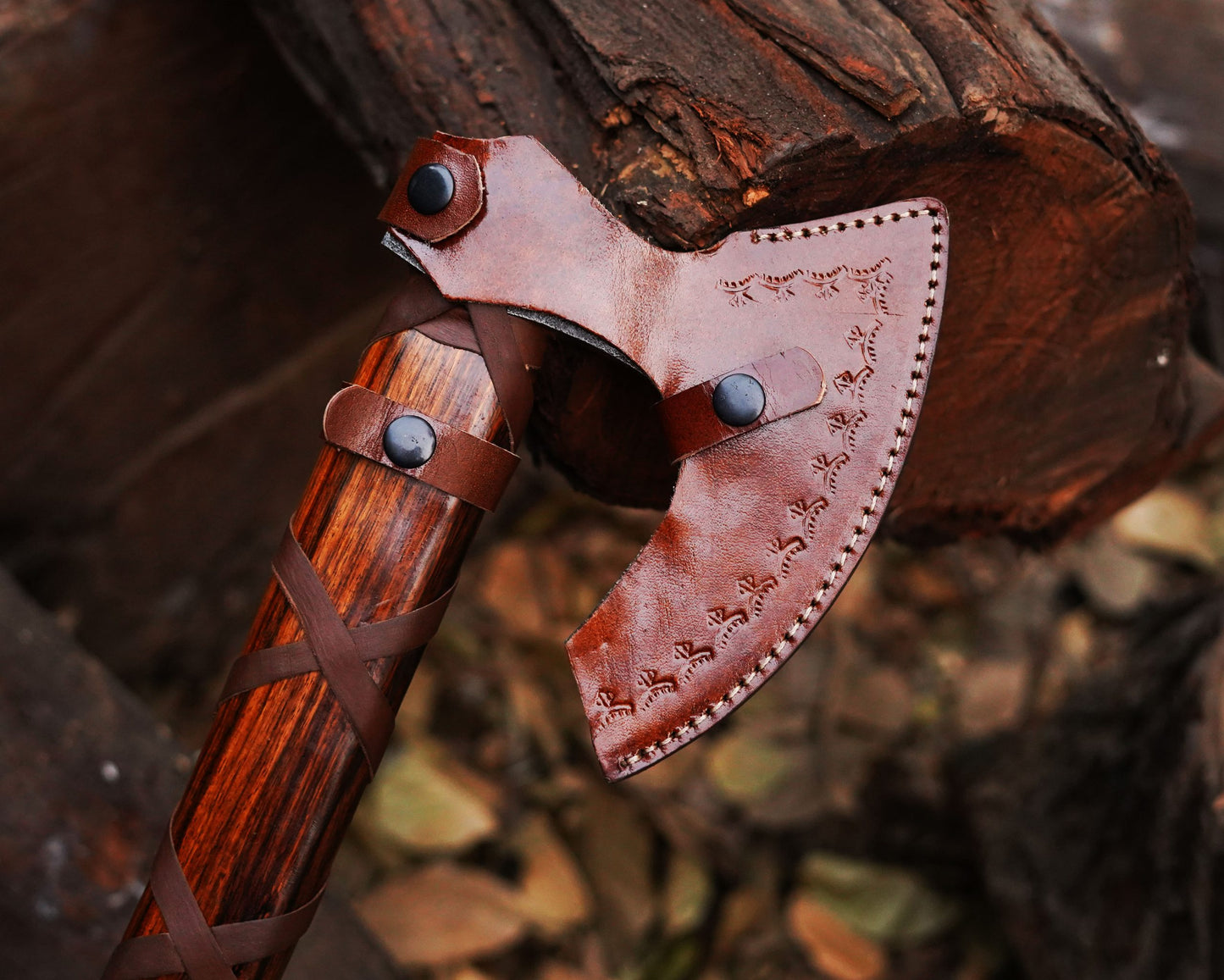 High corban Steel Axe with Handmade leather cover | Best Gift for him