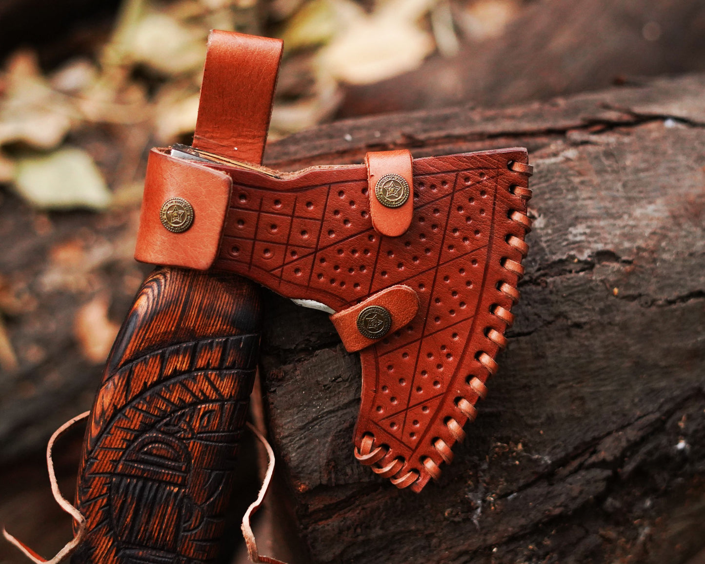 High corban Steel Axe with Handmade leather cover | Best Gift for Men