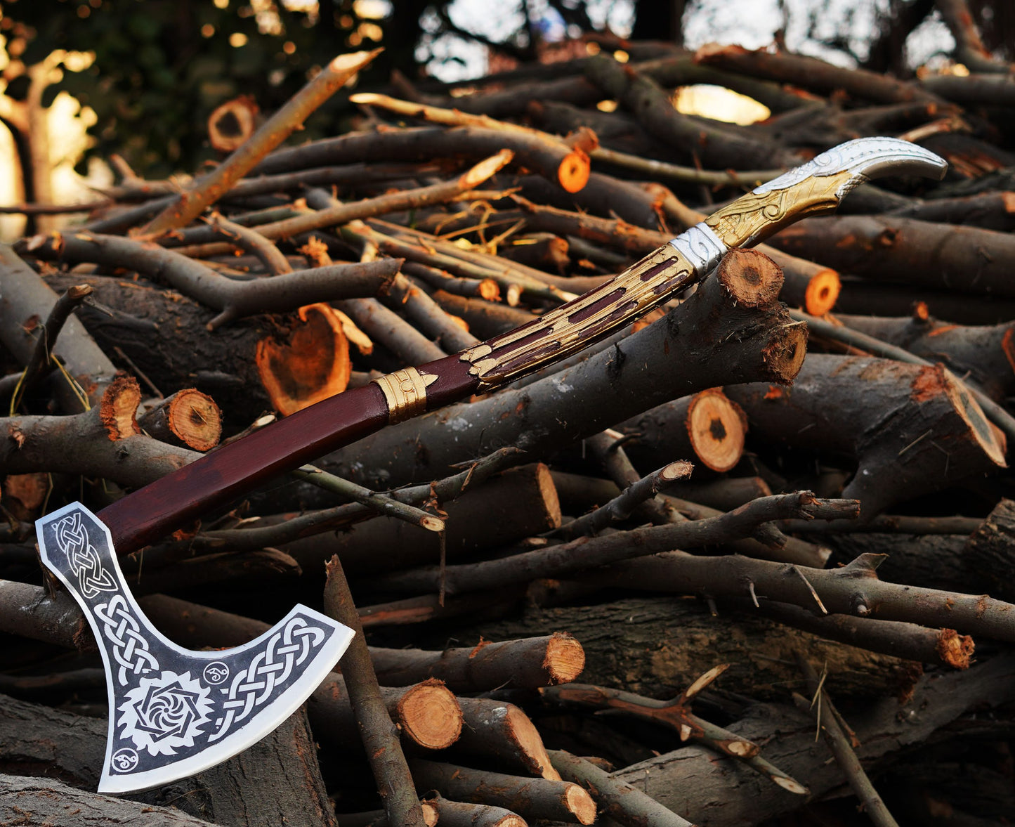 PERSONALISED Viking   Axe with Handmade leather  cover | Best Wedding gift