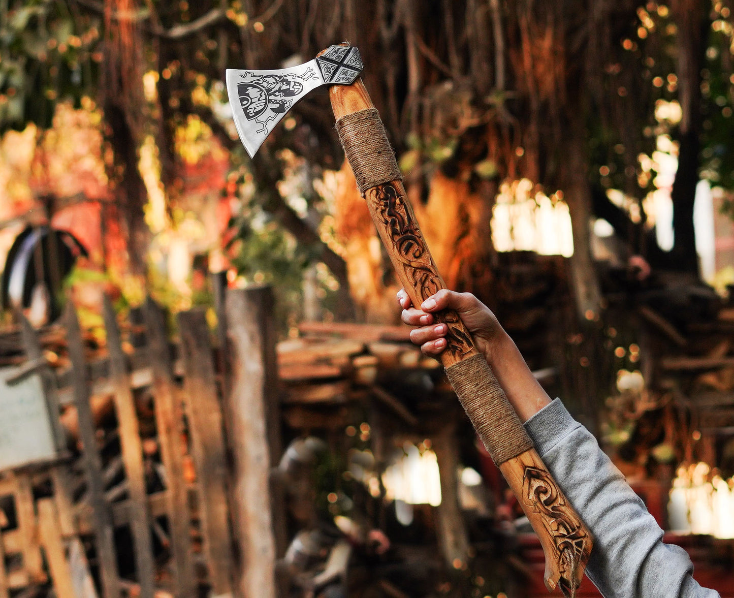 Handmade Viking Axe with Ash Wood Handle | Best Father gift