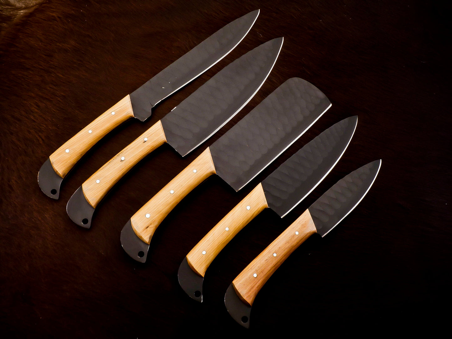 Handmade Carbon Steel Chef set Of 5pcs - Best gift for father