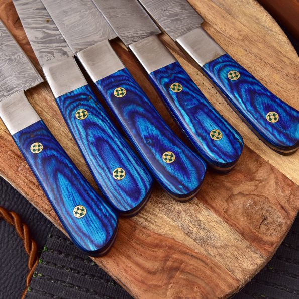 Handmade Damascus Steel Chef knives set  With Leather Sheath - Best Kitchen Knives