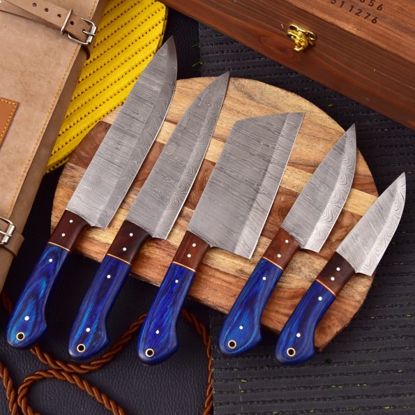 Handmade Damascus Steel Chef knives set - Best Kitchen Knives - best gift for Father