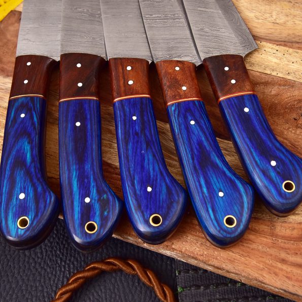 Handmade Damascus Steel Chef knives set - Best Kitchen Knives - best gift for Father