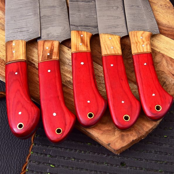 Handmade Damascus Steel Chef knives set - Best Kitchen Knives - best gift for men