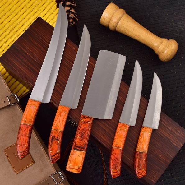 Handmade Steel Chef knives set  With Leather Cover - Best gift for Father