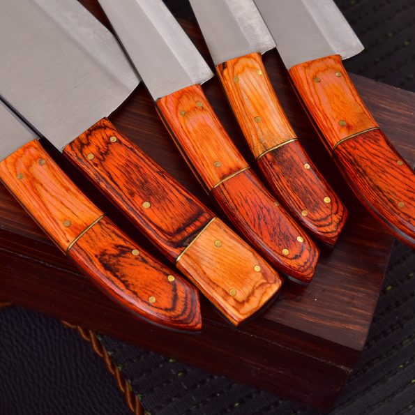 Handmade Steel Chef knives set  With Leather Cover - Best gift for Father