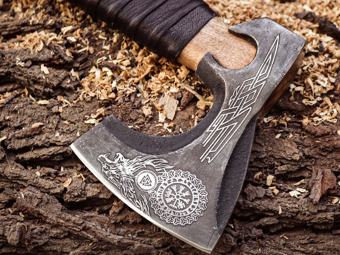 High corban Steel Ragnar Axe with Handmade leather cover | Best Gift for him