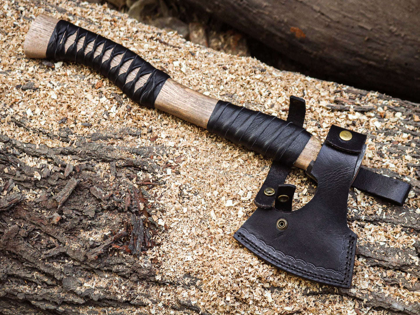 High corban Steel Ragnar Axe with Handmade leather cover | Best Gift for him