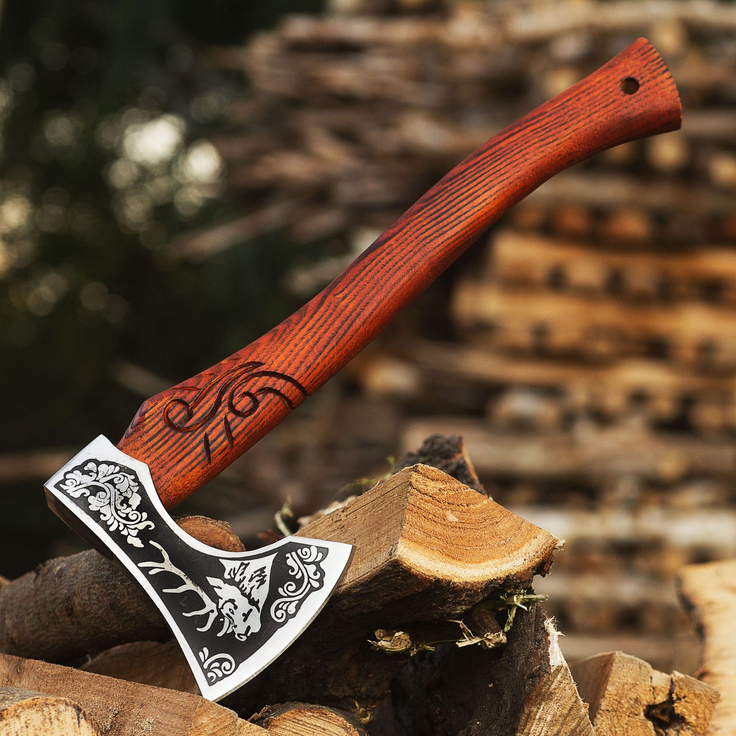 PERSONALISED Steel Axe with Handmade leather cover | Best Anniversary Gift