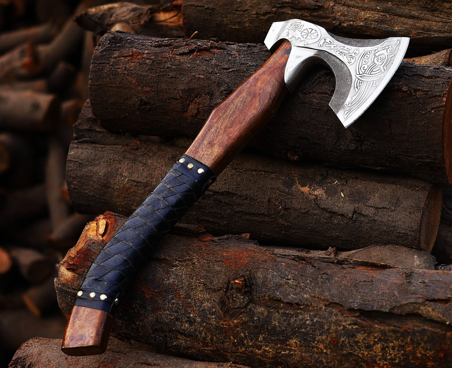 PERSONALISED Steel Axe with Handmade leather cover | Best Christmas Gift