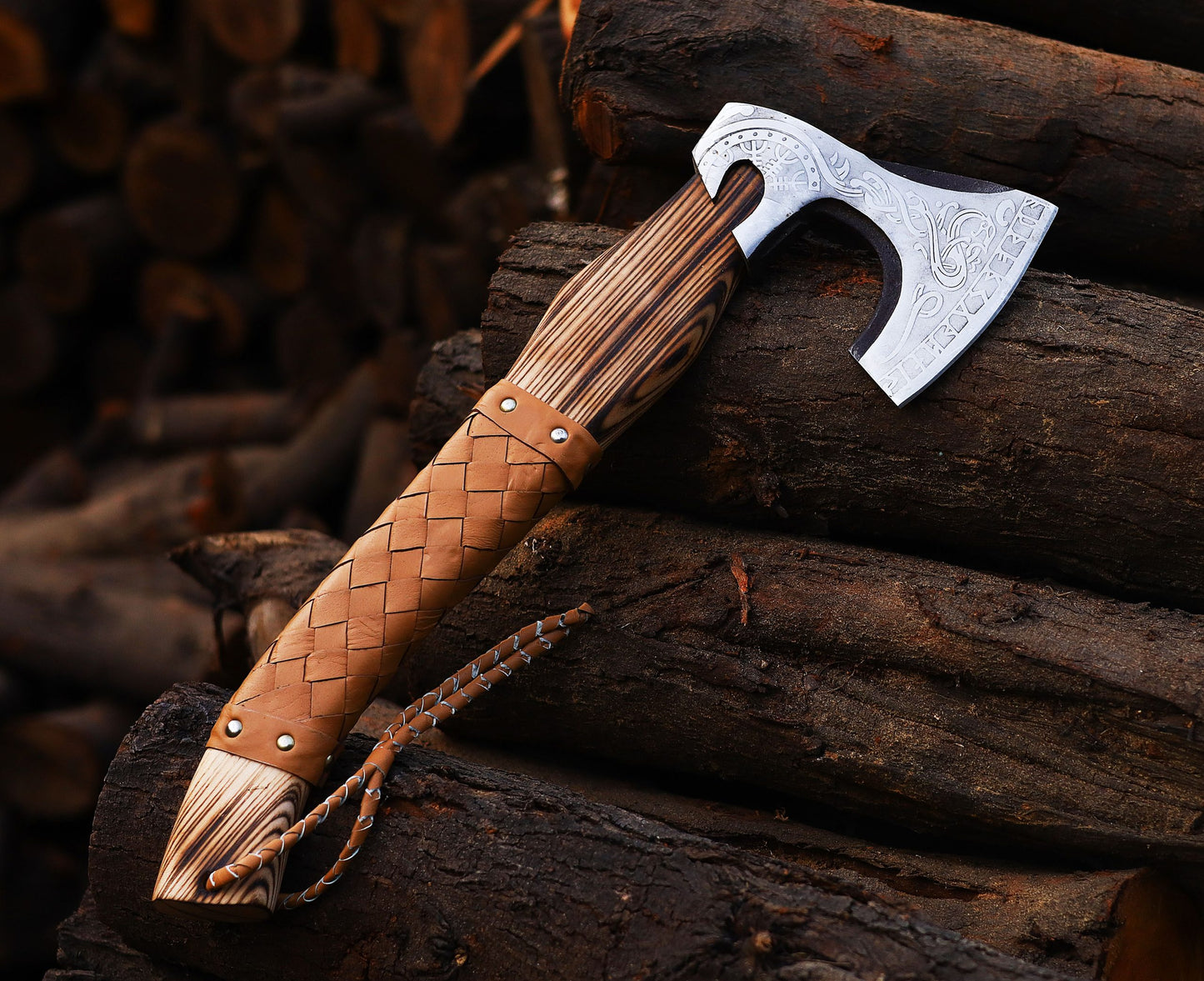 PERSONALISED Viking   Axe with leather  cover | Best Camping tool