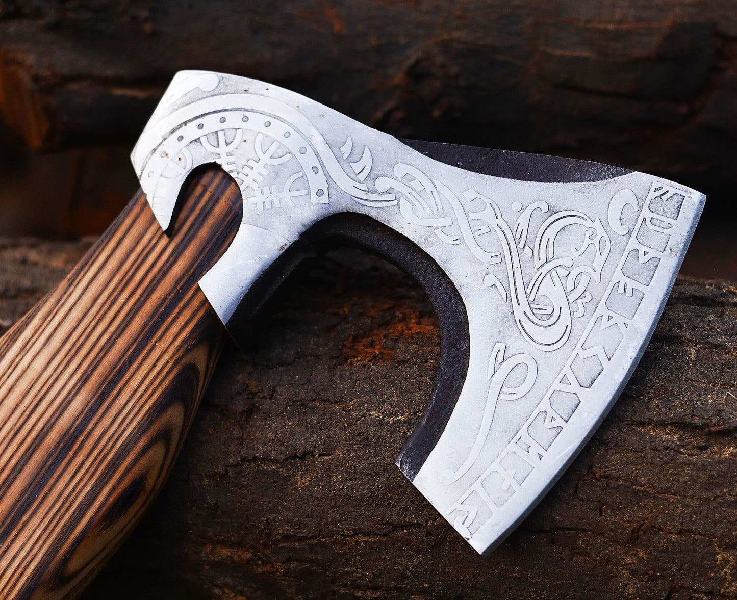 PERSONALISED Viking   Axe with leather  cover | Best Camping tool