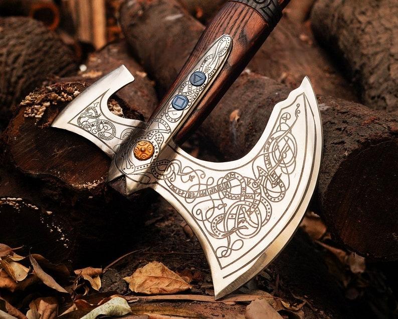 Unique Engraved Handmade GOW Axe | Best Handmade Gift for men Birthday