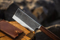 Fully handmade cleaver knife with sharp high carbon steel blade and strong full tang design for heavy duty use

