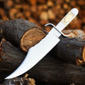 Handmade 18 inch Bowie knife with high polished steel blade and classic clip point design for collectors and outdoor use
