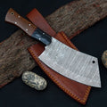 Fully handmade cleaver knife with sharp high carbon steel blade and strong full tang design for heavy duty use
