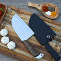 Fully handmade cleaver knife with sharp high carbon steel blade and strong full tang design for heavy duty use
