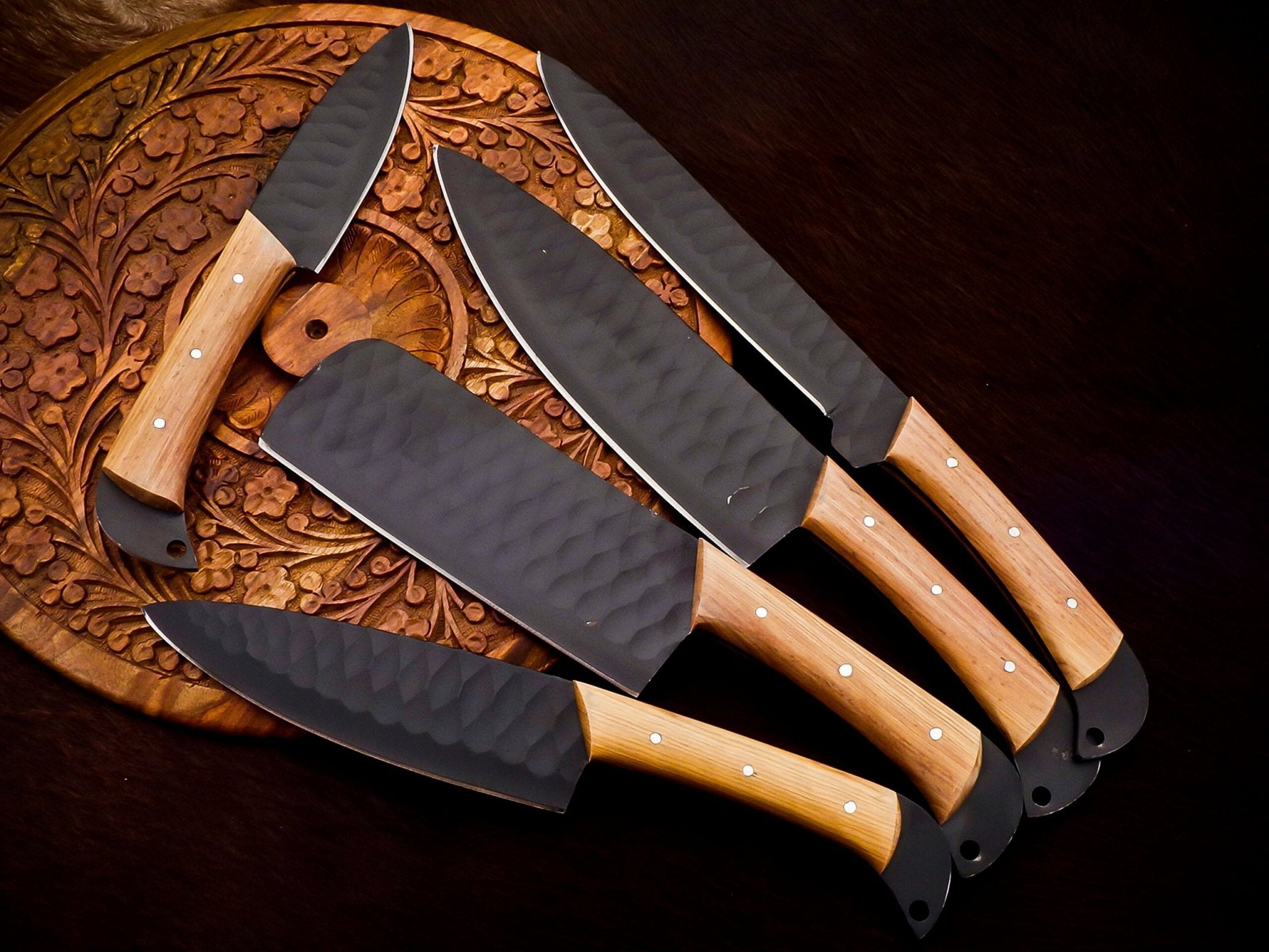 Handmade Carbon Steel Chef set Of 5pcs - Best gift for father