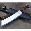 Fully handmade cleaver knife with sharp high carbon steel blade and strong full tang design for heavy duty use
