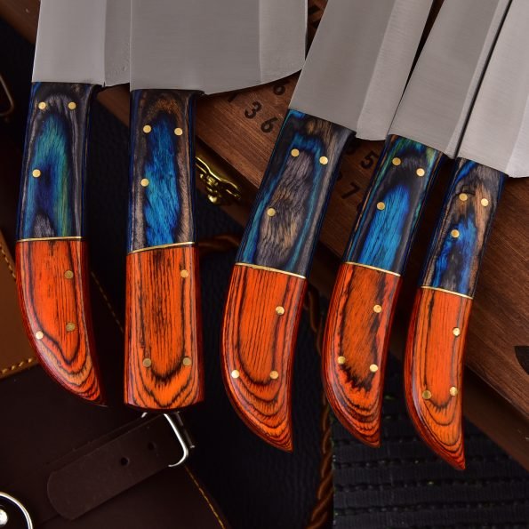 Ensemble Steel Chef 5 pièces avec housse en cuir - meilleurs ustensiles de cuisine