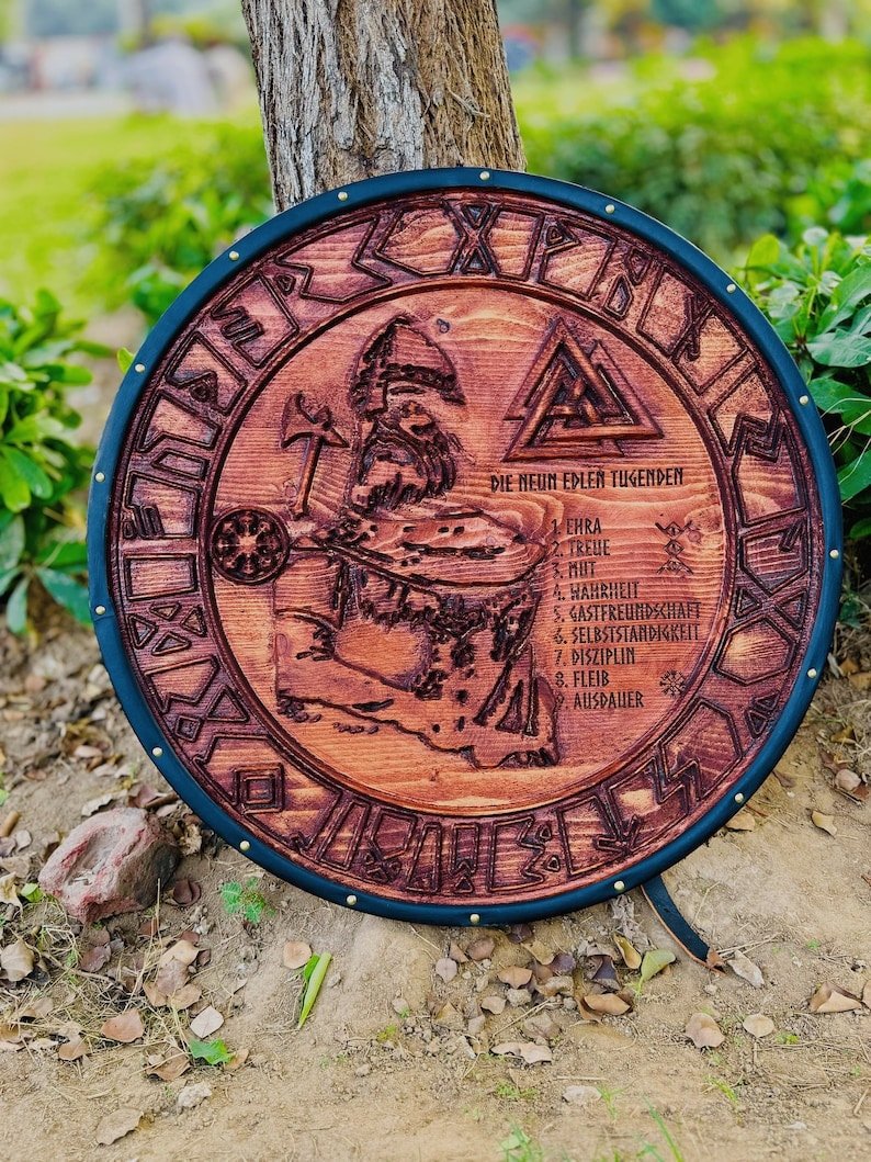 Handmade Viking wooden shield | Best gift for birthday & Anniversary