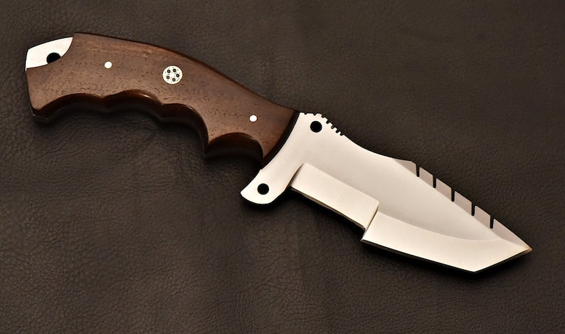 Handmade Tracker Knife D2 Steel With Rose Wood Handle | Best Hunting knife