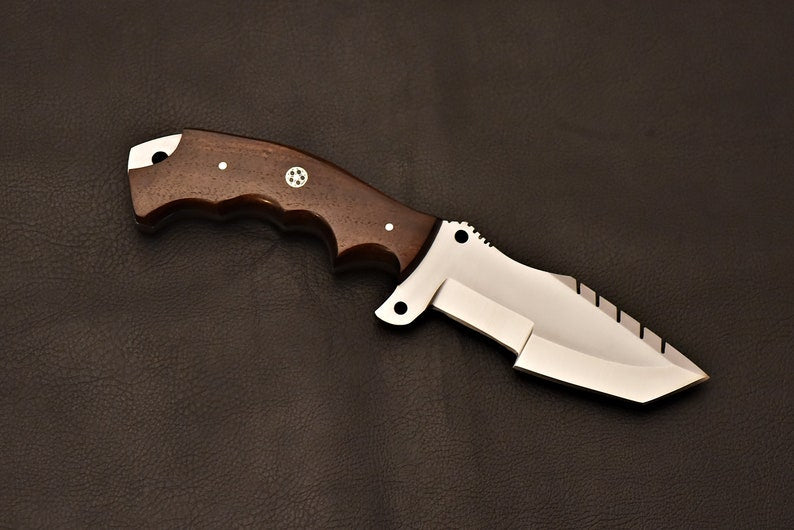 Handmade Tracker Knife D2 Steel With Rose Wood Handle | Best Hunting knife