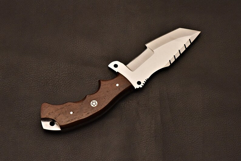 Handmade Tracker Knife D2 Steel With Rose Wood Handle | Best Hunting knife