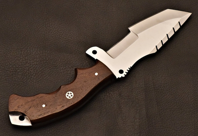 Handmade Tracker Knife D2 Steel With Rose Wood Handle | Best Hunting knife