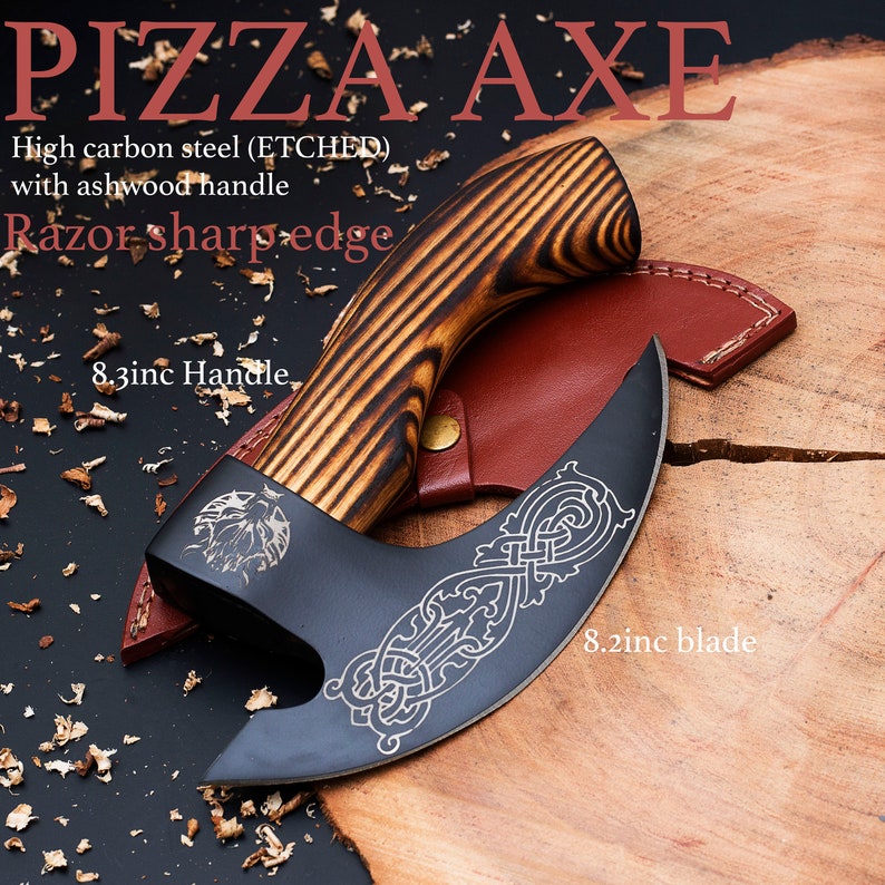 Engraved Royal Pizza Axe with leather cover | Best Gift for son