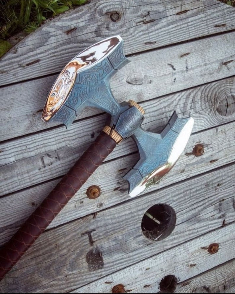 Double Head Beautiful Engraved Axe | 1095 High carbon steel axe | Gift for men