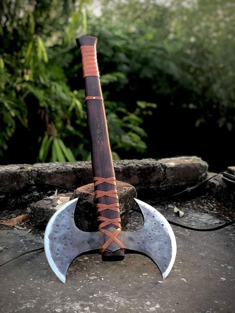 Custom Hand forged Double headed Vikings axe | Best Christmas gift