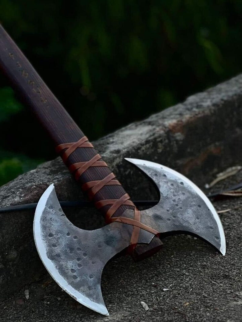 Custom Hand forged Double headed Vikings axe | Best Christmas gift