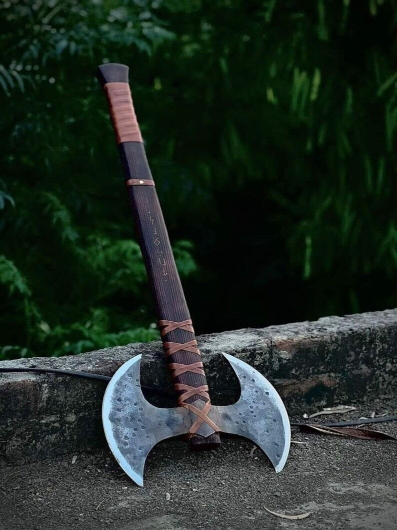 Custom Hand forged Double headed Vikings axe | Best Christmas gift