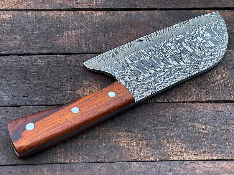 Damascus steel Cleaver knife with leather cover |  Best Birthday gifts