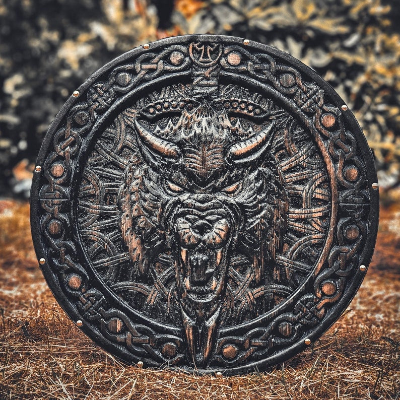 Viking Wolf Cosplay Shield | Viking Wall Decor | Birthday & Wedding Gift