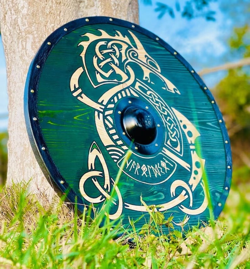 Uhtred Last Kingdom Authentic Shield | Viking Wall Art | Handmade Viking Round Shield