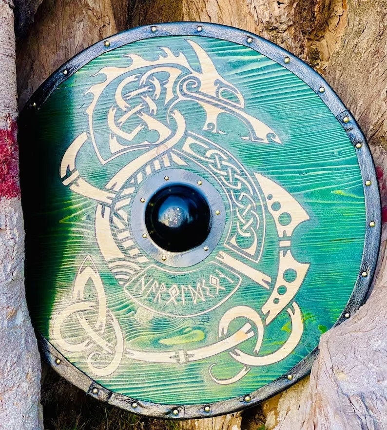 Uhtred Last Kingdom Authentic Shield | Viking Wall Art | Handmade Viking Round Shield