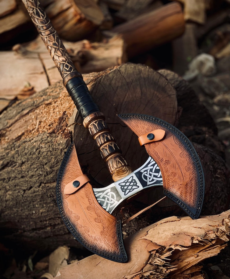 Luxury Engraved Double Bit Axe | Best personalized Gift for father