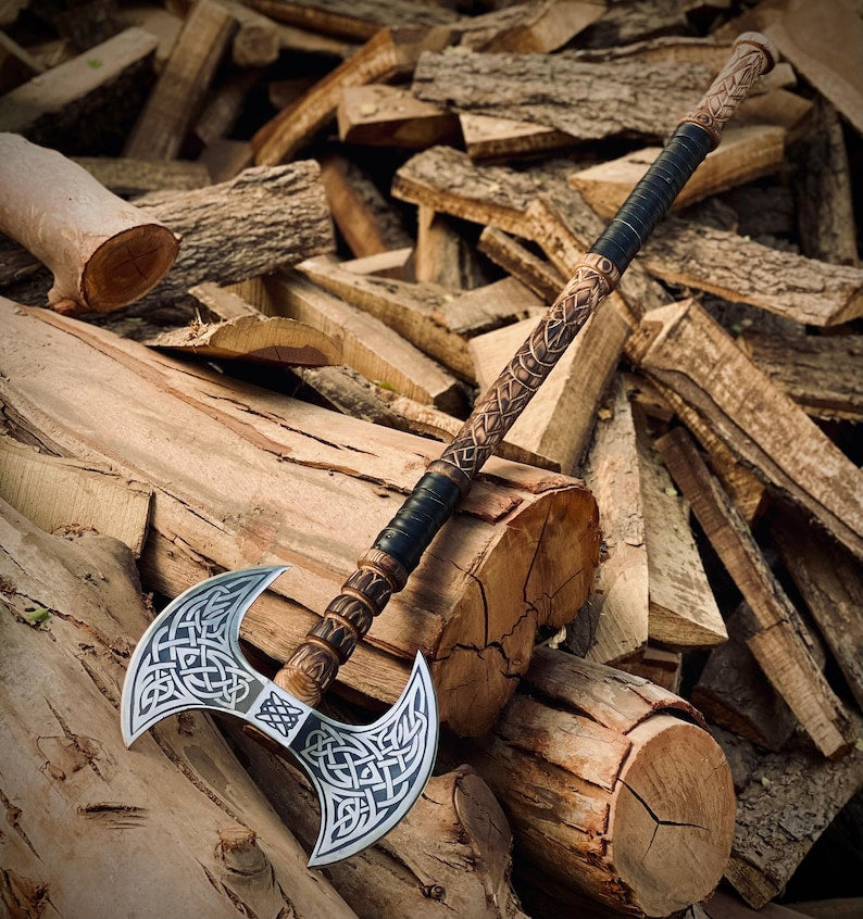 Luxury Engraved Double Bit Axe | Best personalized Gift for father