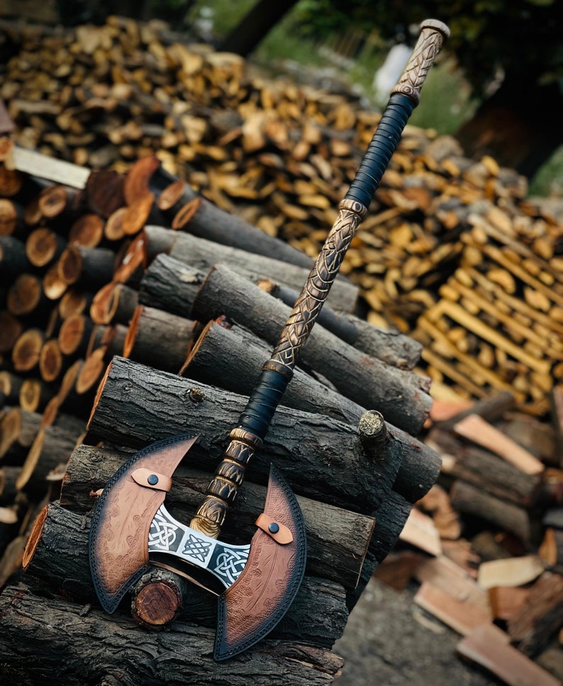 Luxury Engraved Double Bit Axe | Best personalized Gift for father