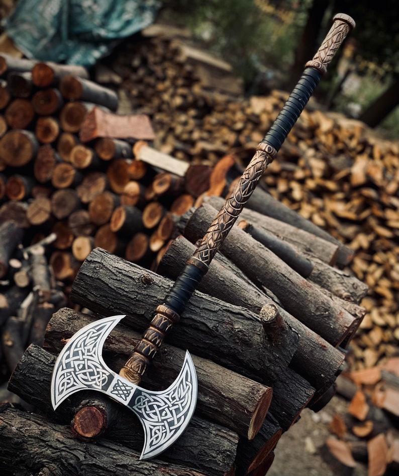 Luxury Engraved Double Bit Axe | Best personalized Gift for father