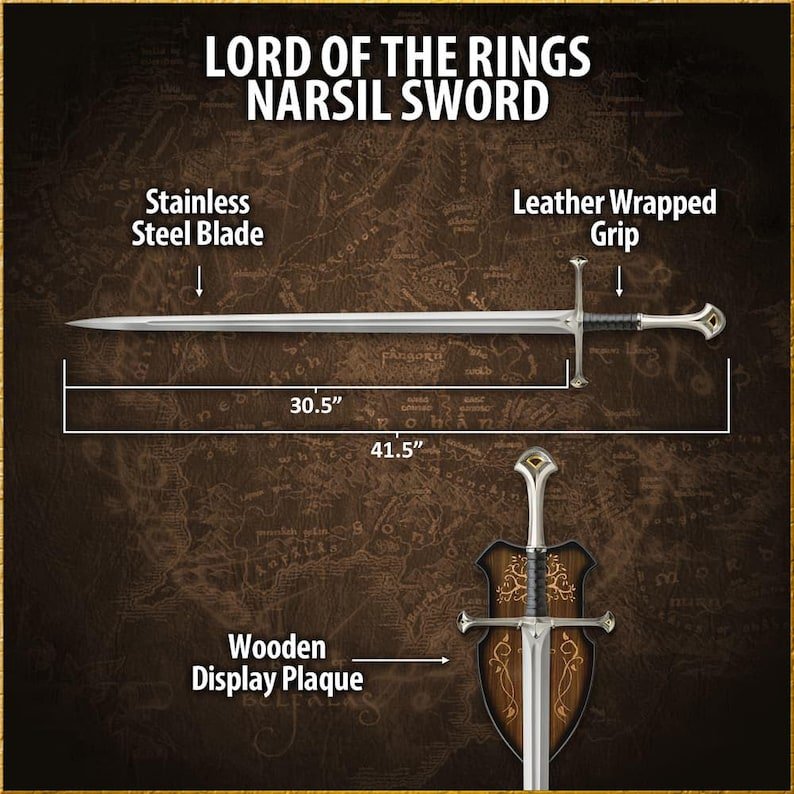 Premium Quality  Narsil Elendil's with scabbard - best for wall Hanging - Best Sigma gift for men