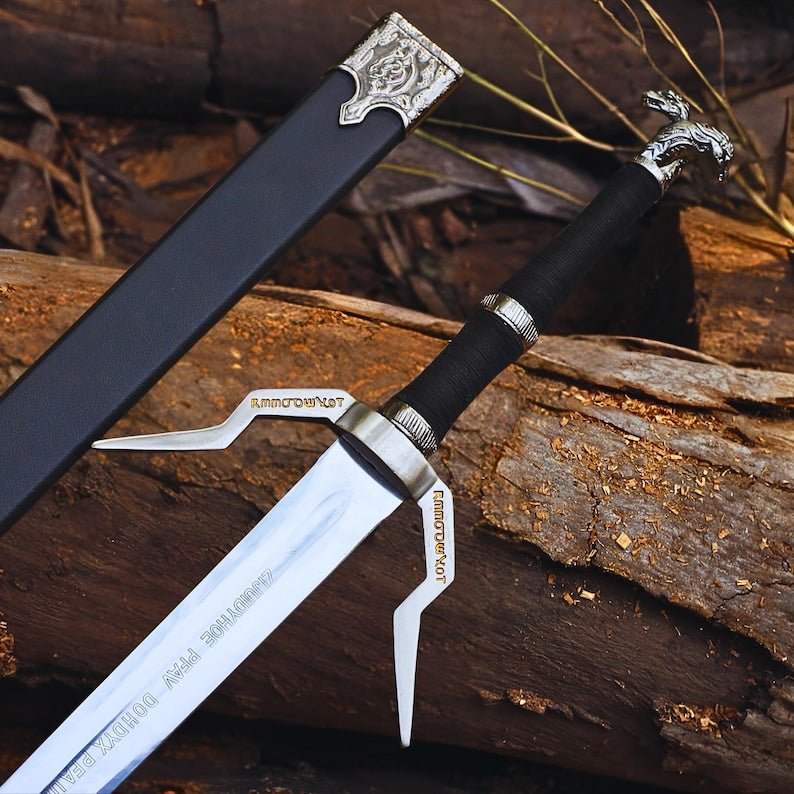 Narsil series sword with high carbon steel blade, full tang design, and classic medieval hilt by Viking Hills
