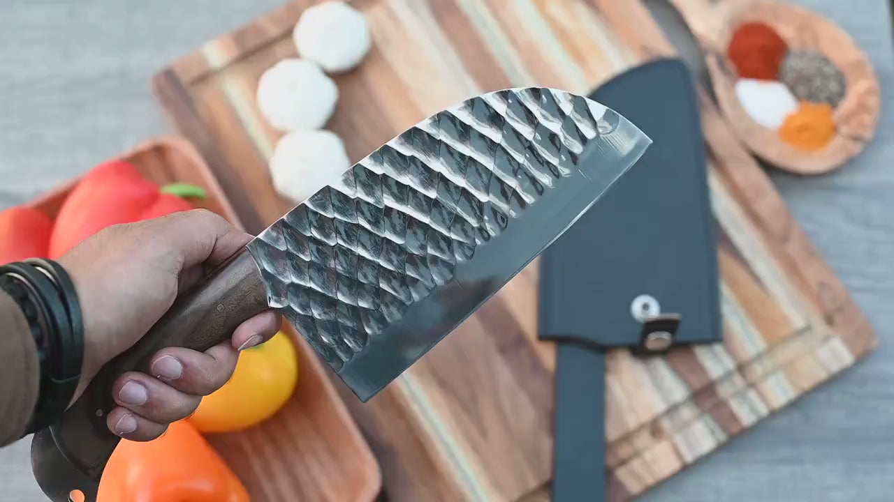 Handmade 12C27 Steel Kitchen Cleaver Chef Knife | Best gift for father