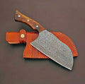 Fully handmade cleaver knife with sharp high carbon steel blade and strong full tang design for heavy duty use
